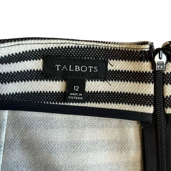 Talbots Black and Cream Striped Skirt, Size 12 - Picture 4 of 7